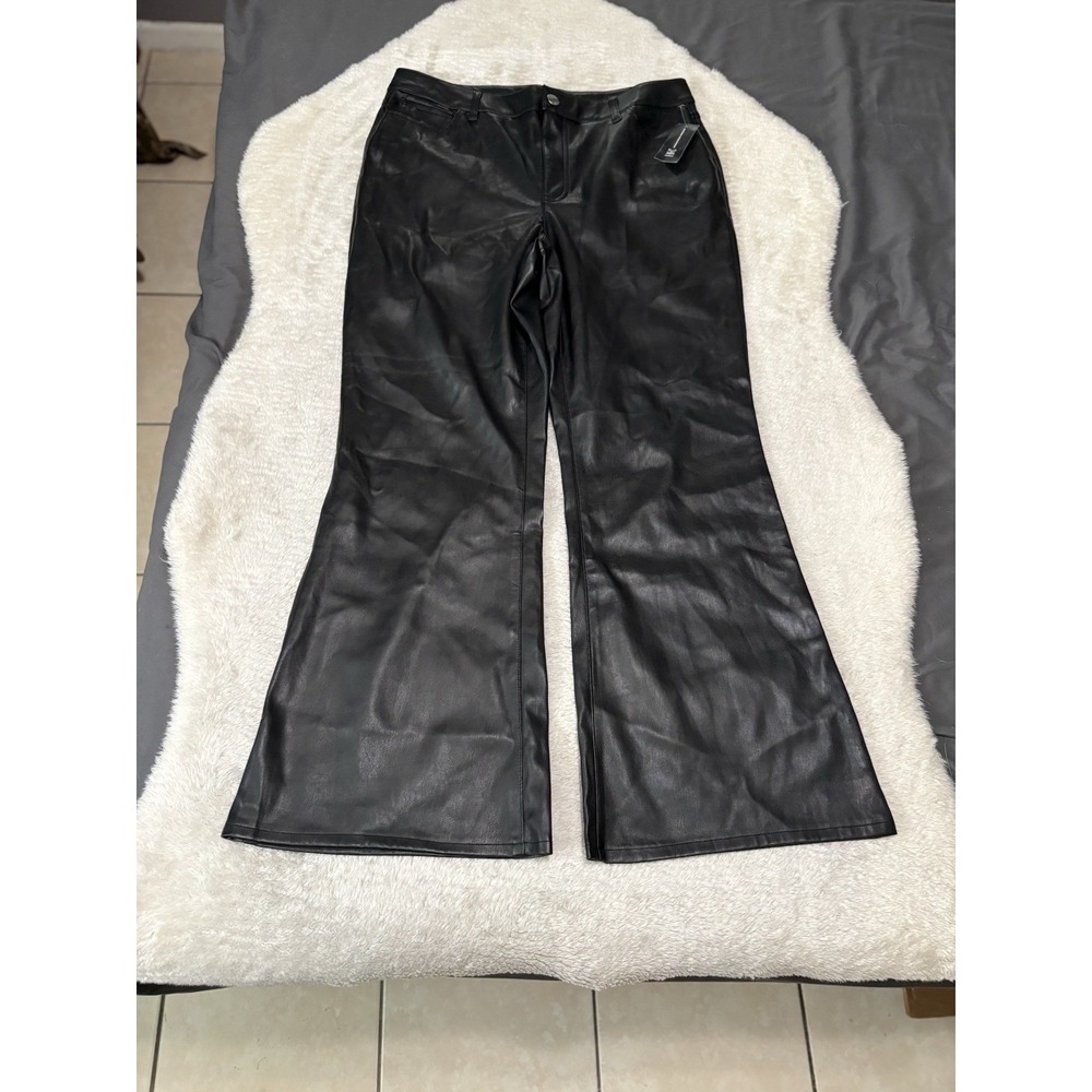 New Inc International Concepts Faux Leather Wide Leg‎ Pants Size 18 NWT